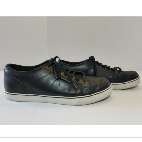 QUIKSILVER Regal Black LEATHER lace up sneakers 13 - Picture 2 of 8